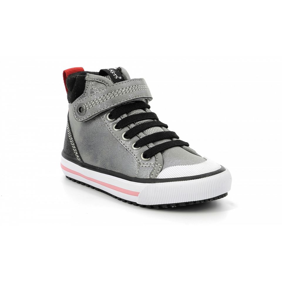 Kickers Geckira hi Sneakers Tjej Silver | 53214-GESJ