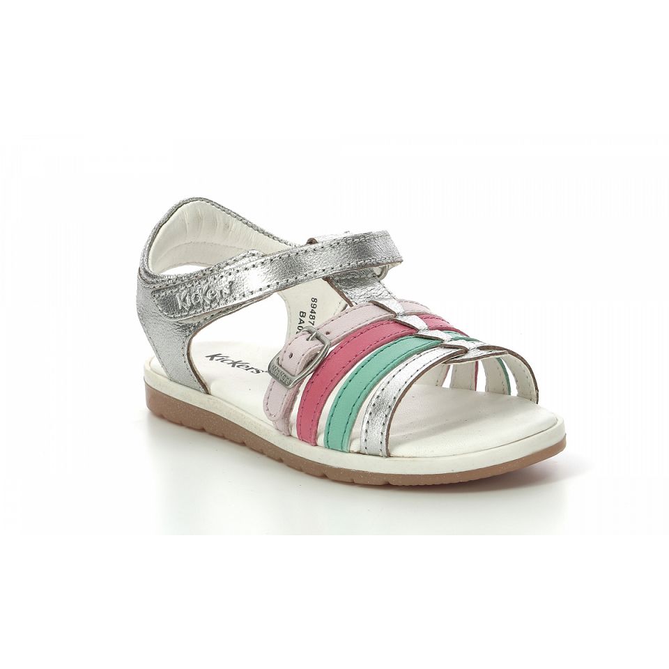 Kickers Gilianna Sandaler Tjej Silver Rosa Röda | 82657-CBIP