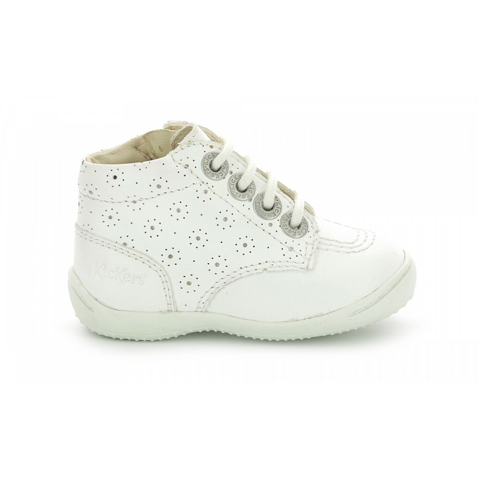 Kickers Gullyzip Sneakers Tjej Vita | 72396-CKFO
