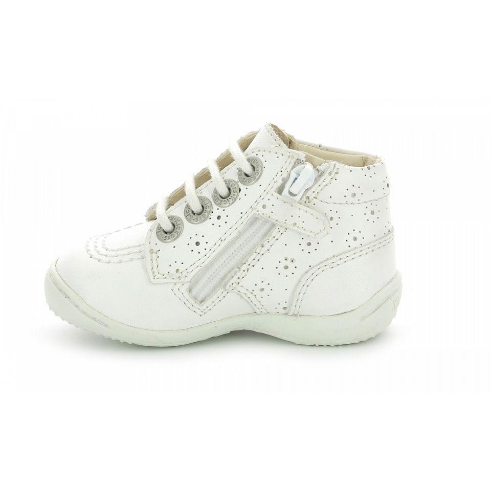 Kickers Gullyzip Sneakers Tjej Vita | 72396-CKFO