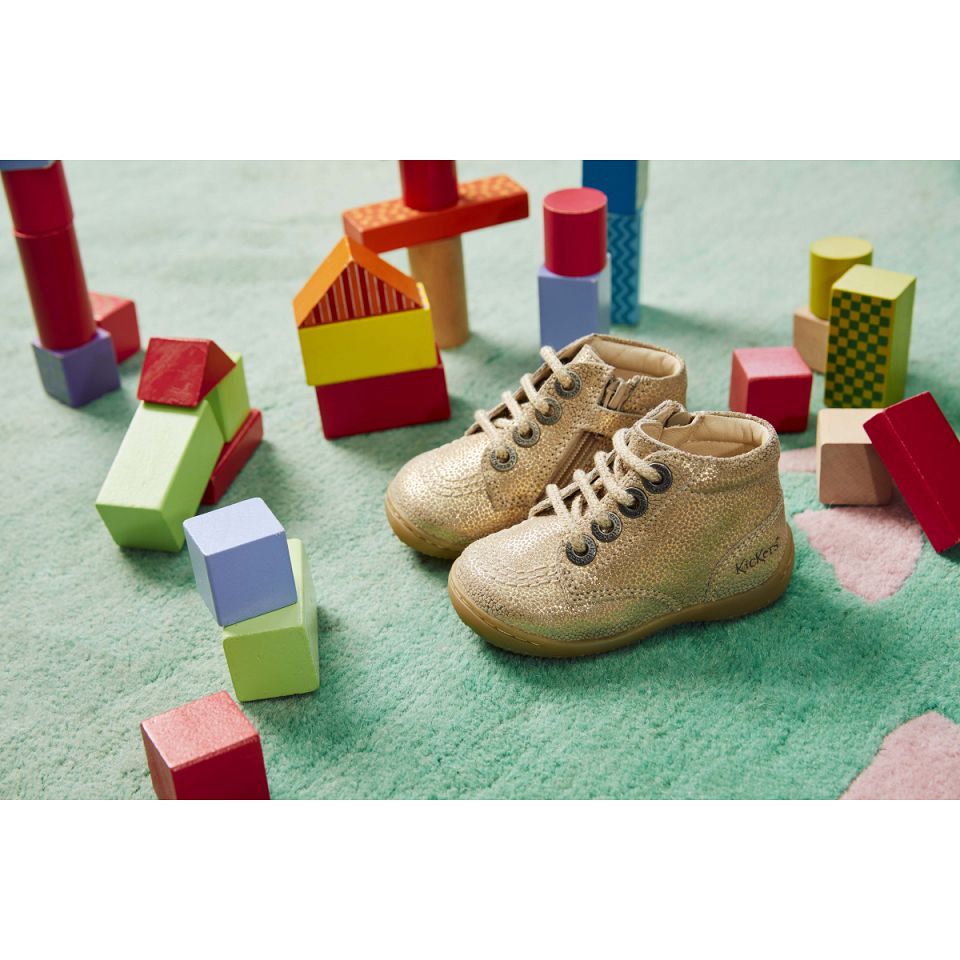 Kickers Gulyflow Stövlar Tjej Beige Metal | 69840-SNWH