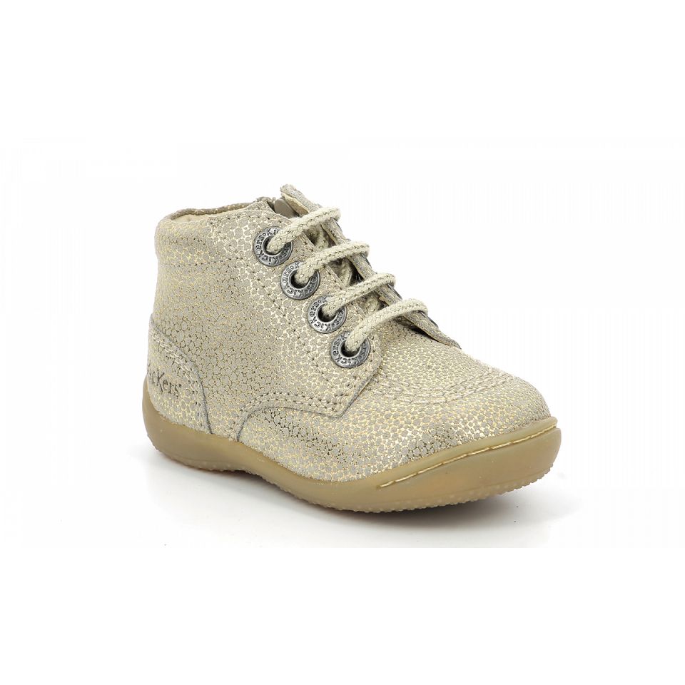 Kickers Gulyflow Stövlar Tjej Beige Metal | 69840-SNWH
