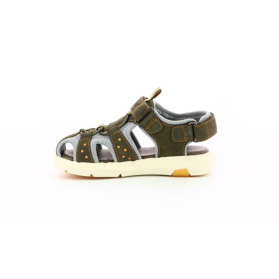 Kickers Jumange Sandaler Pojke Khaki Gula | 54861-YJTB