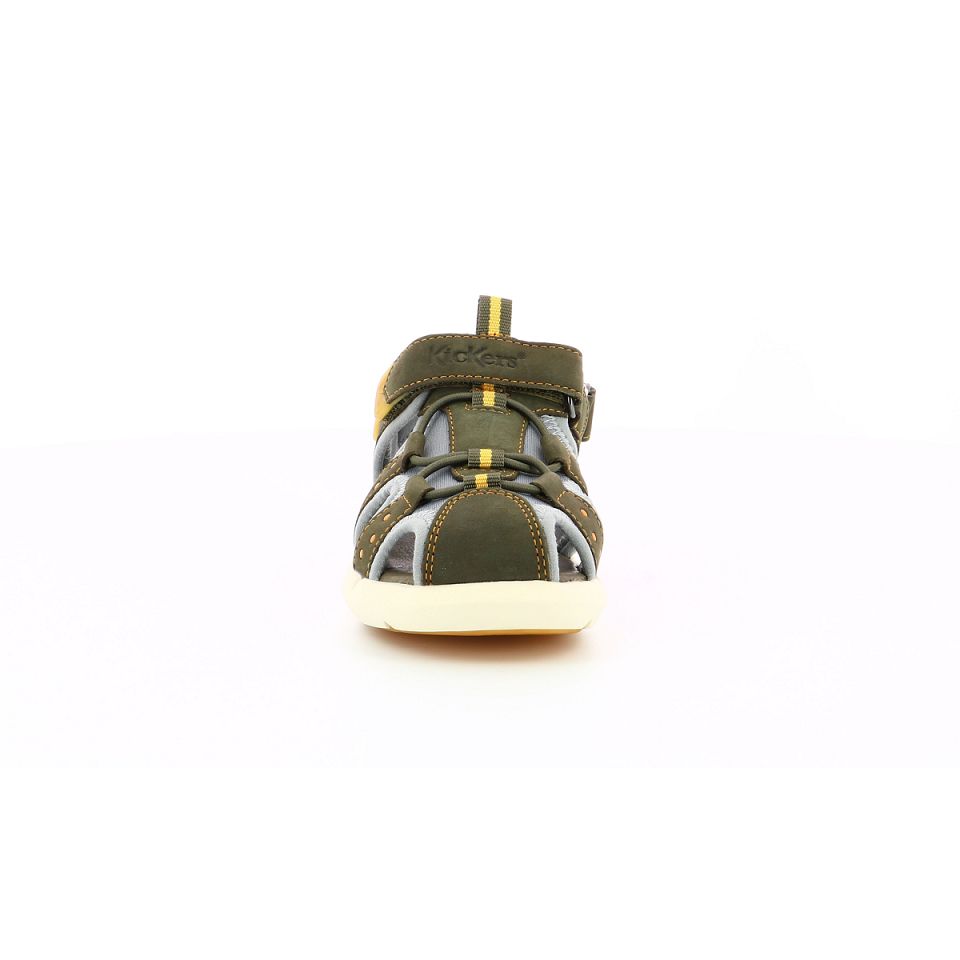 Kickers Jumange Sandaler Pojke Khaki Gula | 54861-YJTB