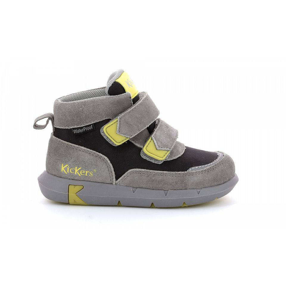 Kickers Junibo Sneakers Pojke Grå Gröna | 28076-HLVZ