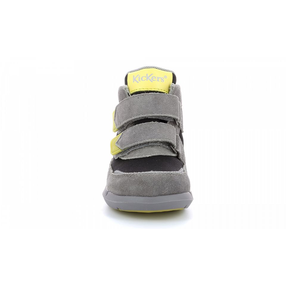 Kickers Junibo Sneakers Pojke Grå Gröna | 28076-HLVZ