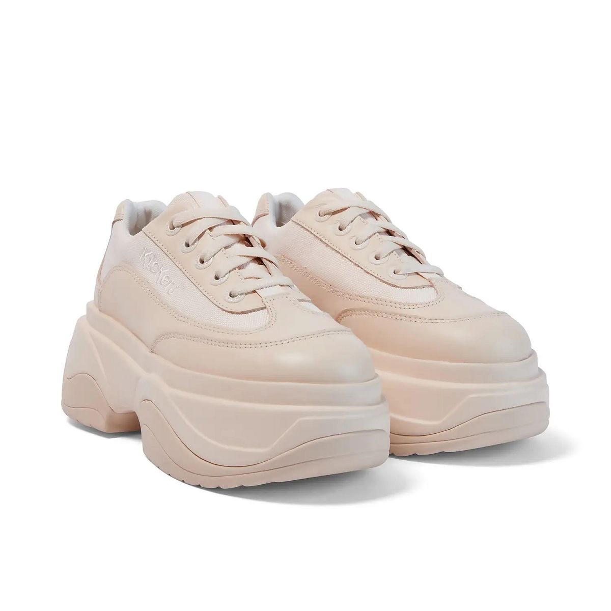 Kickers Kade Lo Leather Sneakers Dam Grädde | 23809-BYGO