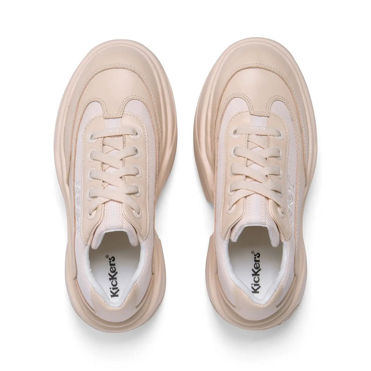 Kickers Kade Lo Leather Sneakers Dam Grädde | 23809-BYGO