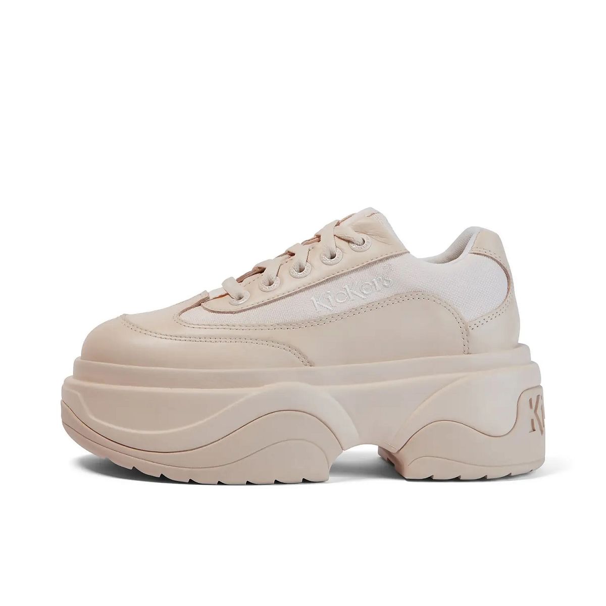 Kickers Kade Lo Leather Sneakers Dam Grädde | 23809-BYGO