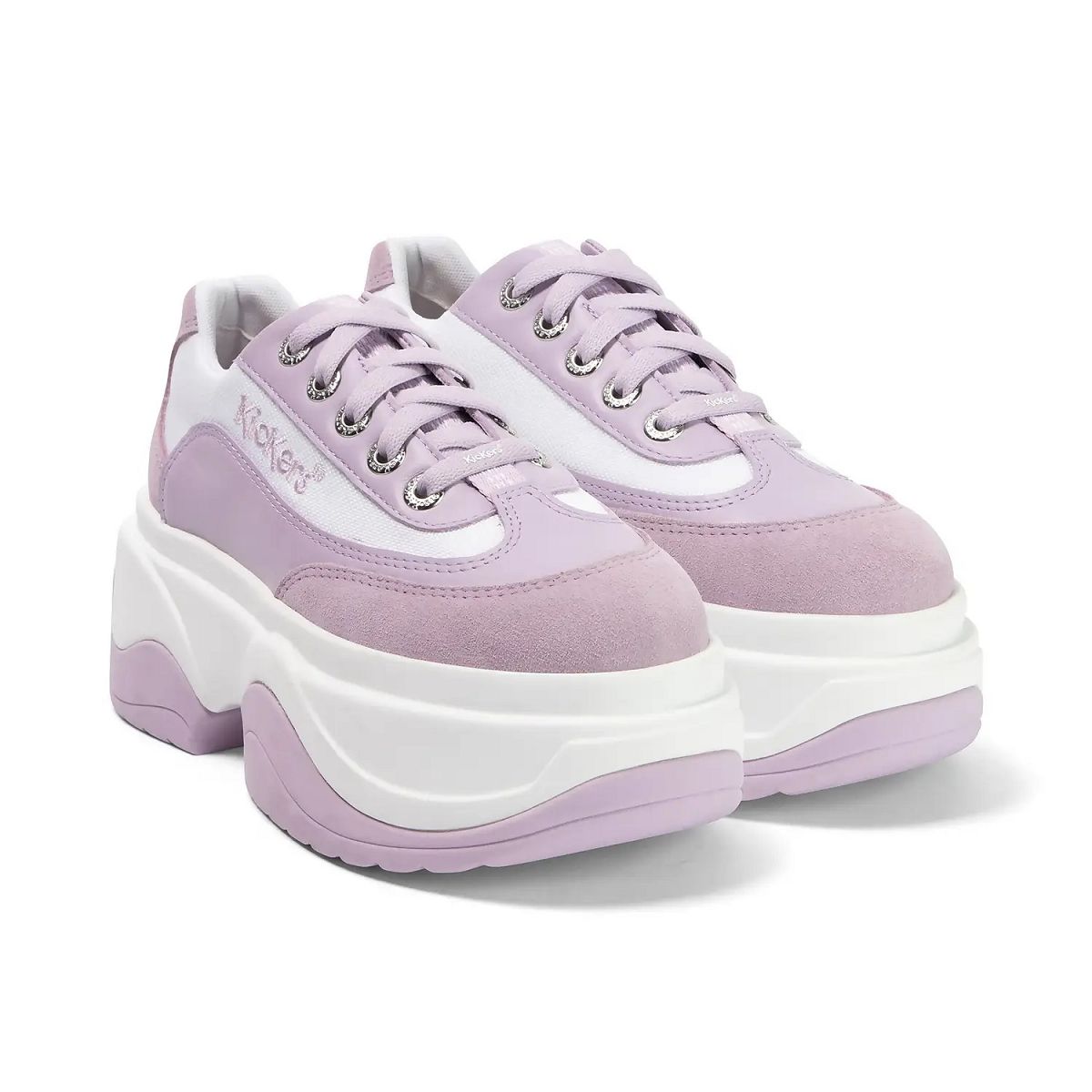 Kickers Kade Lo Leather Sneakers Dam Lila | 27451-AHID