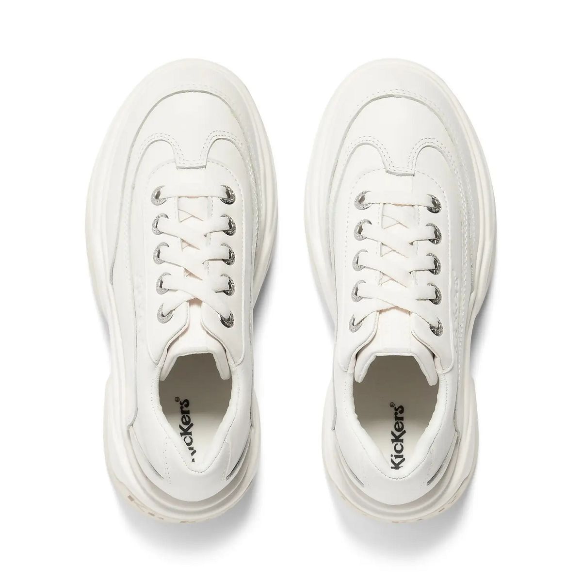 Kickers Kade Lo Leather Sneakers Dam Vita | 41092-YHSA