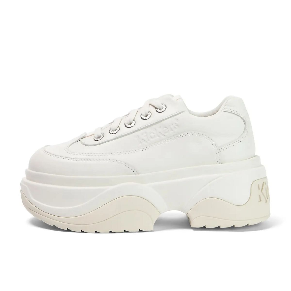 Kickers Kade Lo Leather Sneakers Dam Vita | 41092-YHSA