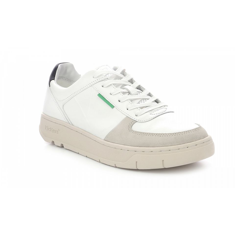 Kickers Kick allow Sneakers Herr Vita Marinblå | 76218-WTMG