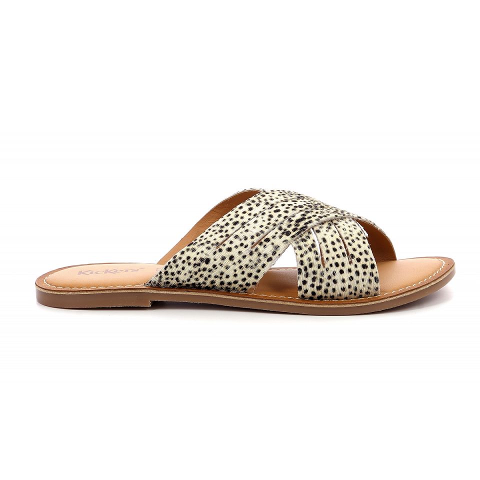 Kickers Kick day Sandaler Dam White/Brown print | 51897-MTGP