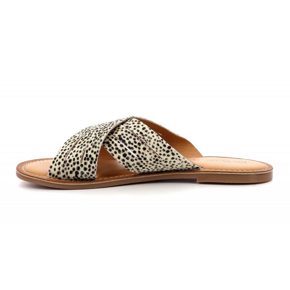 Kickers Kick day Sandaler Dam White/Brown print | 51897-MTGP