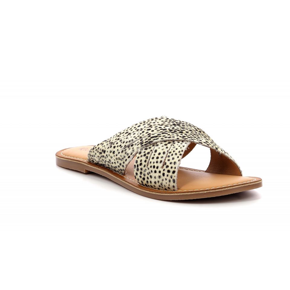 Kickers Kick day Sandaler Dam White/Brown print | 51897-MTGP