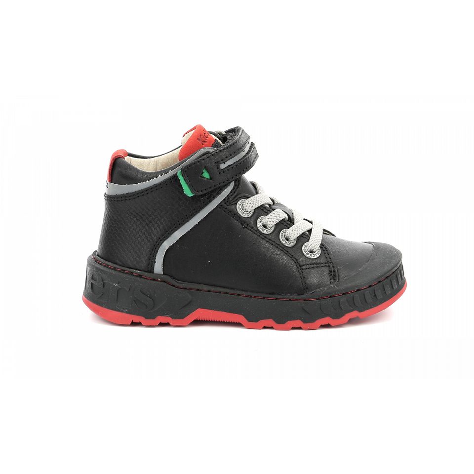 Kickers Kick teen Sneakers Pojke Svarta Röda | 62479-PHKA