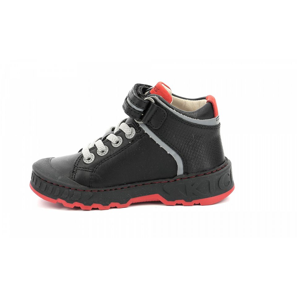 Kickers Kick teen Sneakers Pojke Svarta Röda | 62479-PHKA