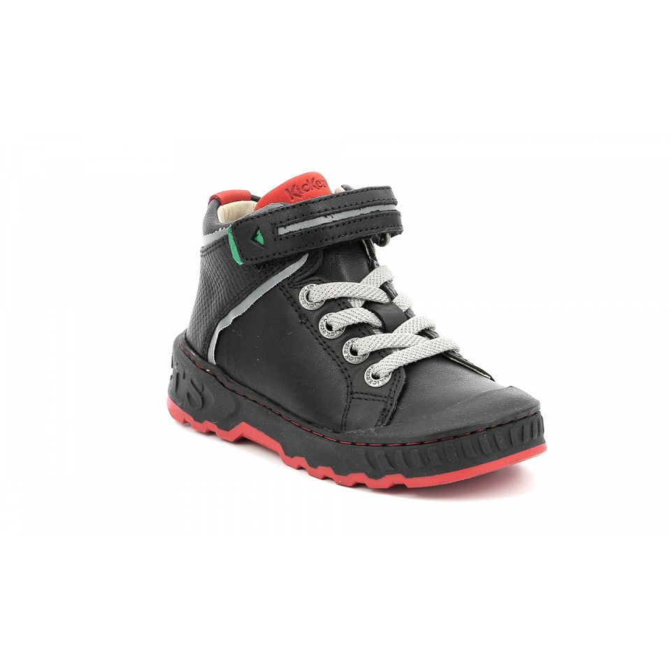 Kickers Kick teen Sneakers Pojke Svarta Röda | 62479-PHKA