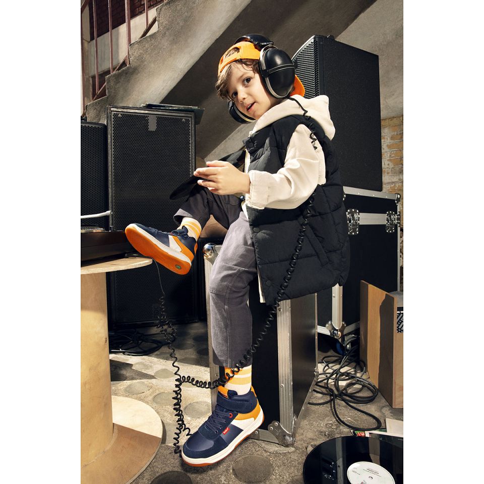 Kickers Kickalien Sandaler Pojke Marinblå Vita Orange | 17246-QZOK