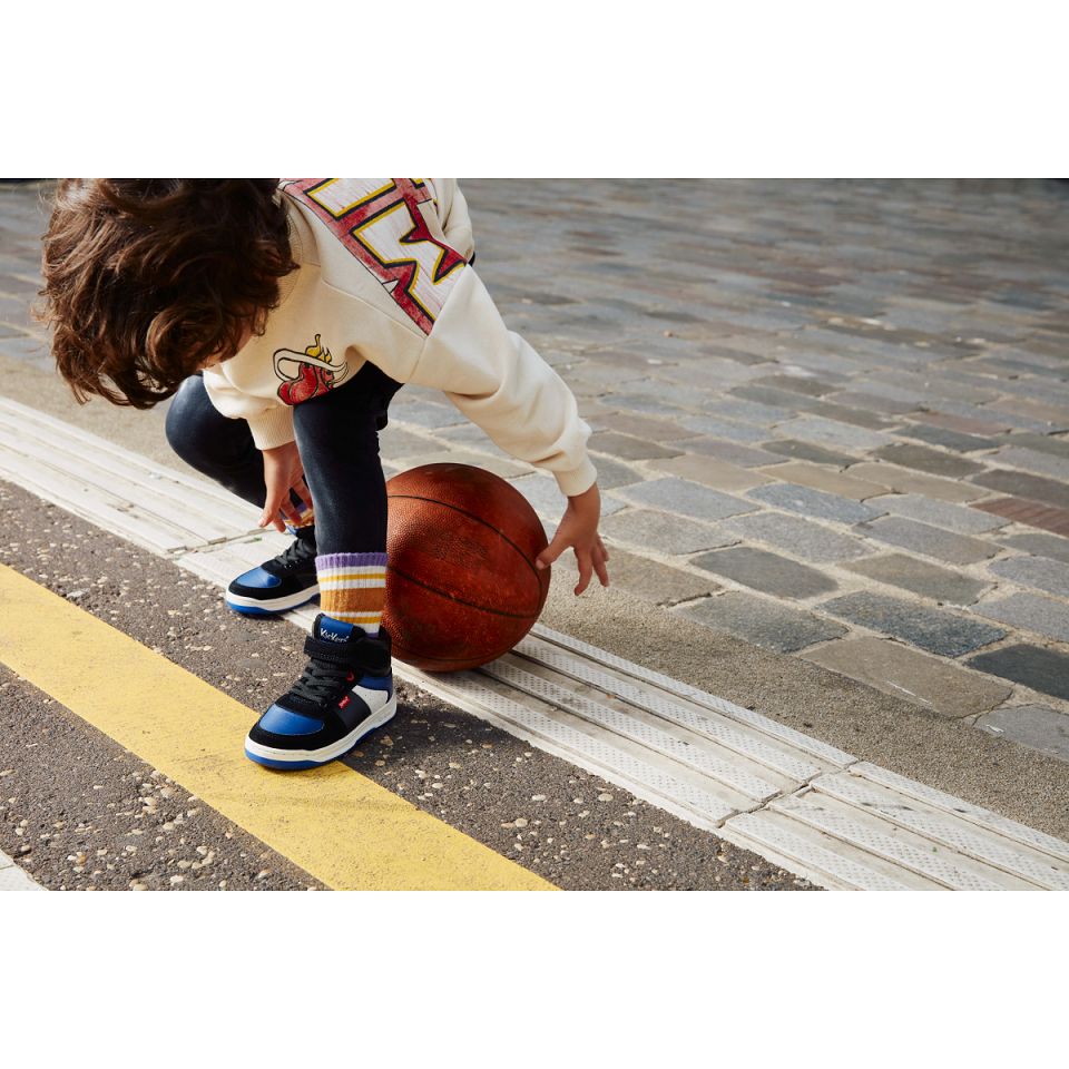Kickers Kickalien Sneakers Pojke Svarta Blå Vita | 31294-FTEQ