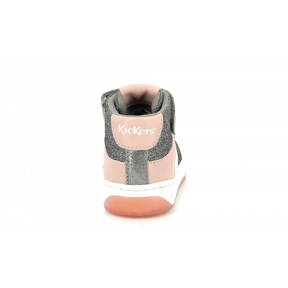 Kickers Kickalien Sneakers Tjej Grå Rosa Silver | 83296-RITS