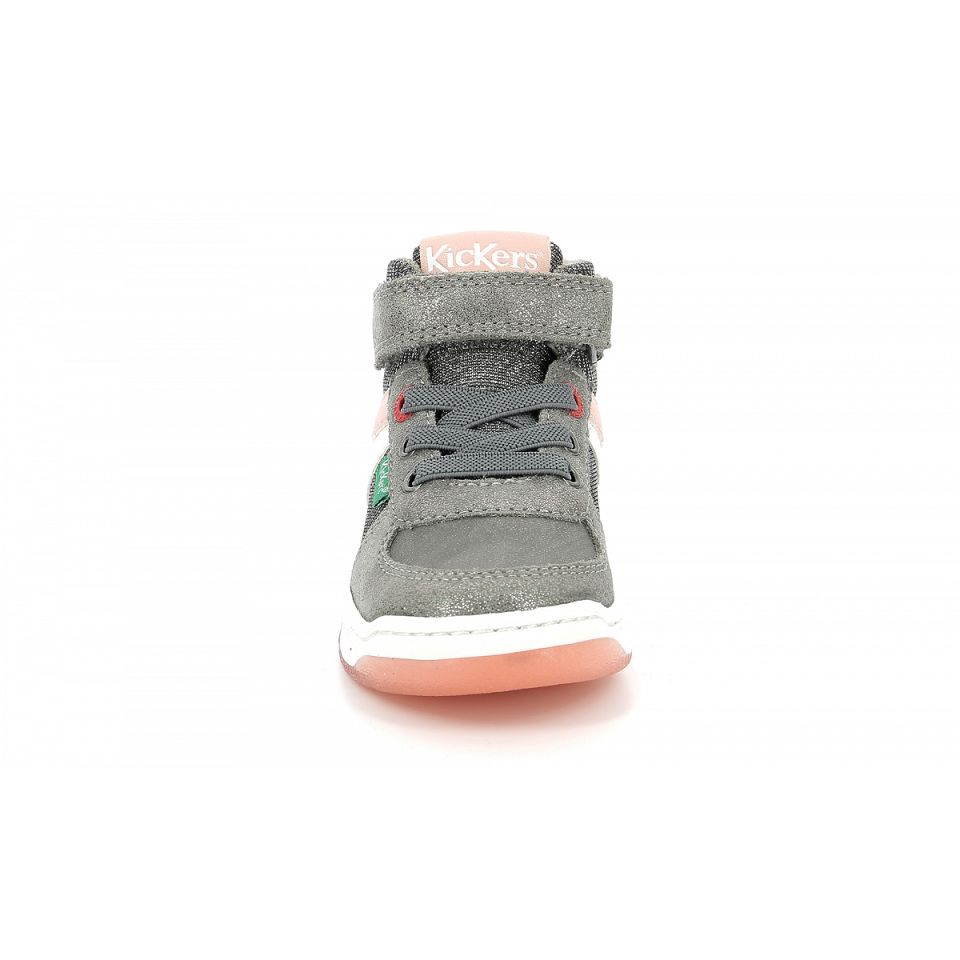 Kickers Kickalien Sneakers Tjej Grå Rosa Silver | 83296-RITS