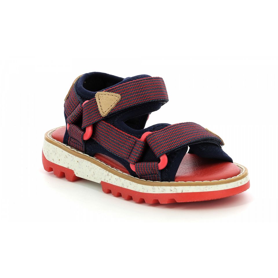 Kickers Kickclock Sandaler Pojke Röda Marinblå | 92586-UDQB