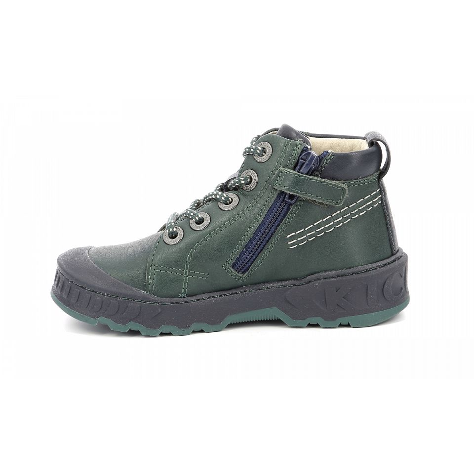 Kickers Kickdundy Sneakers Pojke Gröna Marinblå | 21578-RFOI