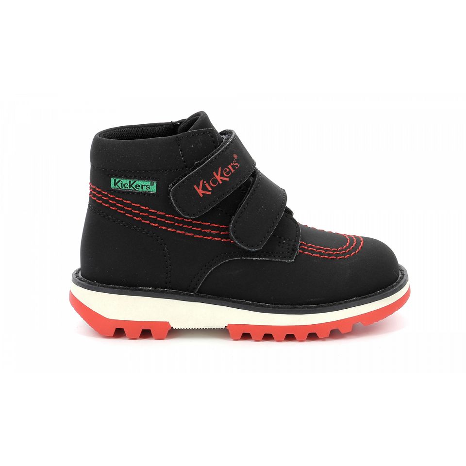 Kickers Kickfun Stövlar Tjej Svarta Röda | 76210-HBPR
