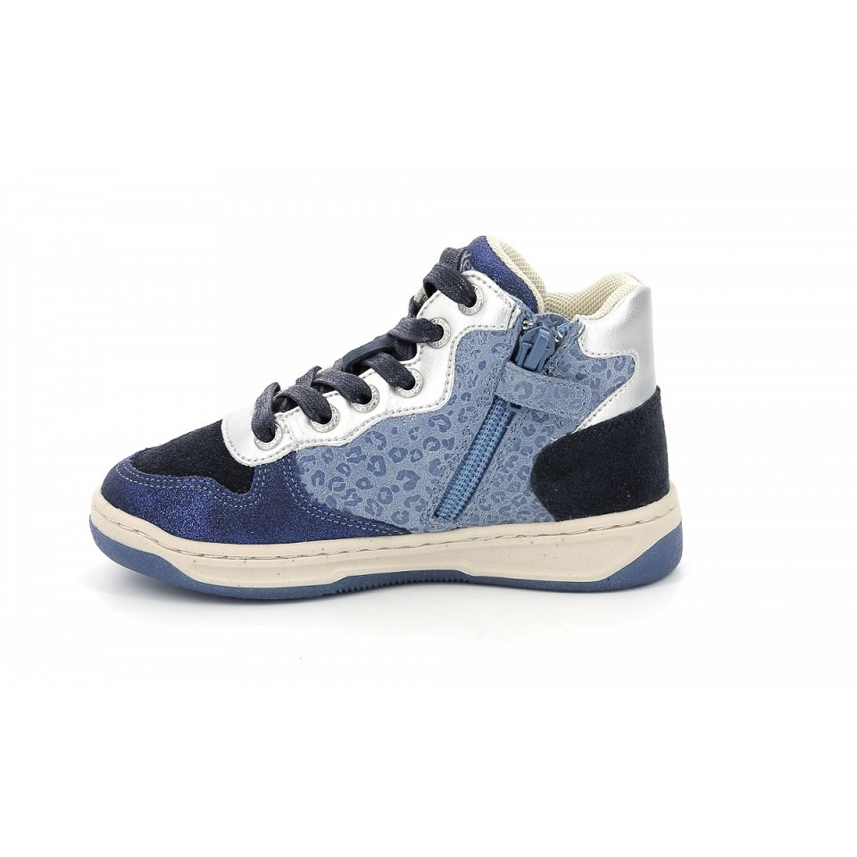 Kickers Kicklax Sneakers Pojke Marinblå Blå Leopard | 85346-QEMO