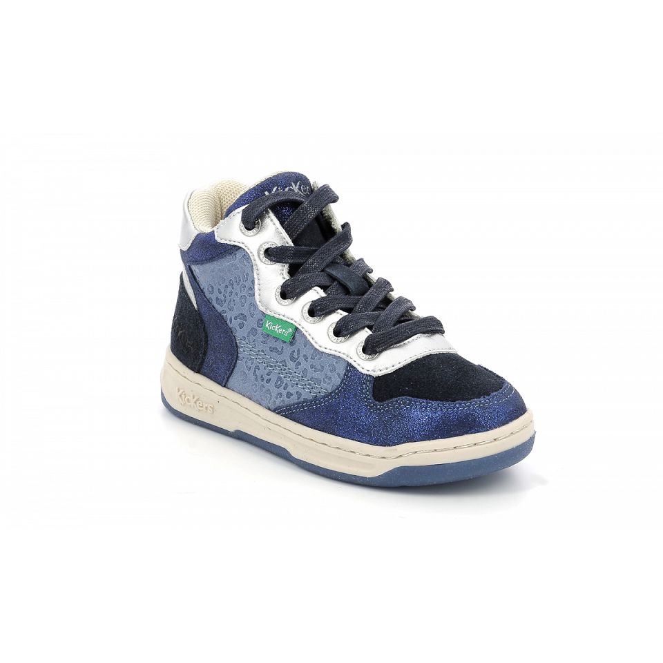Kickers Kicklax Sneakers Pojke Marinblå Blå Leopard | 85346-QEMO