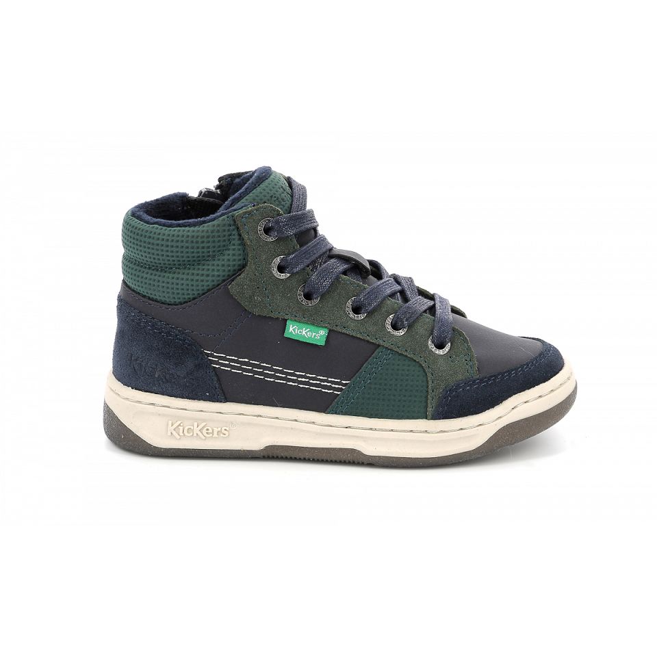 Kickers Kickosta Sneakers Pojke Marinblå Gröna | 20457-BIMZ