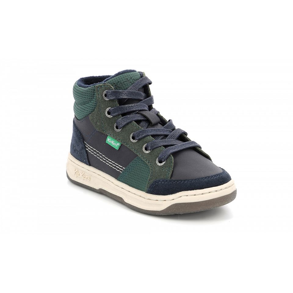 Kickers Kickosta Sneakers Pojke Marinblå Gröna | 20457-BIMZ