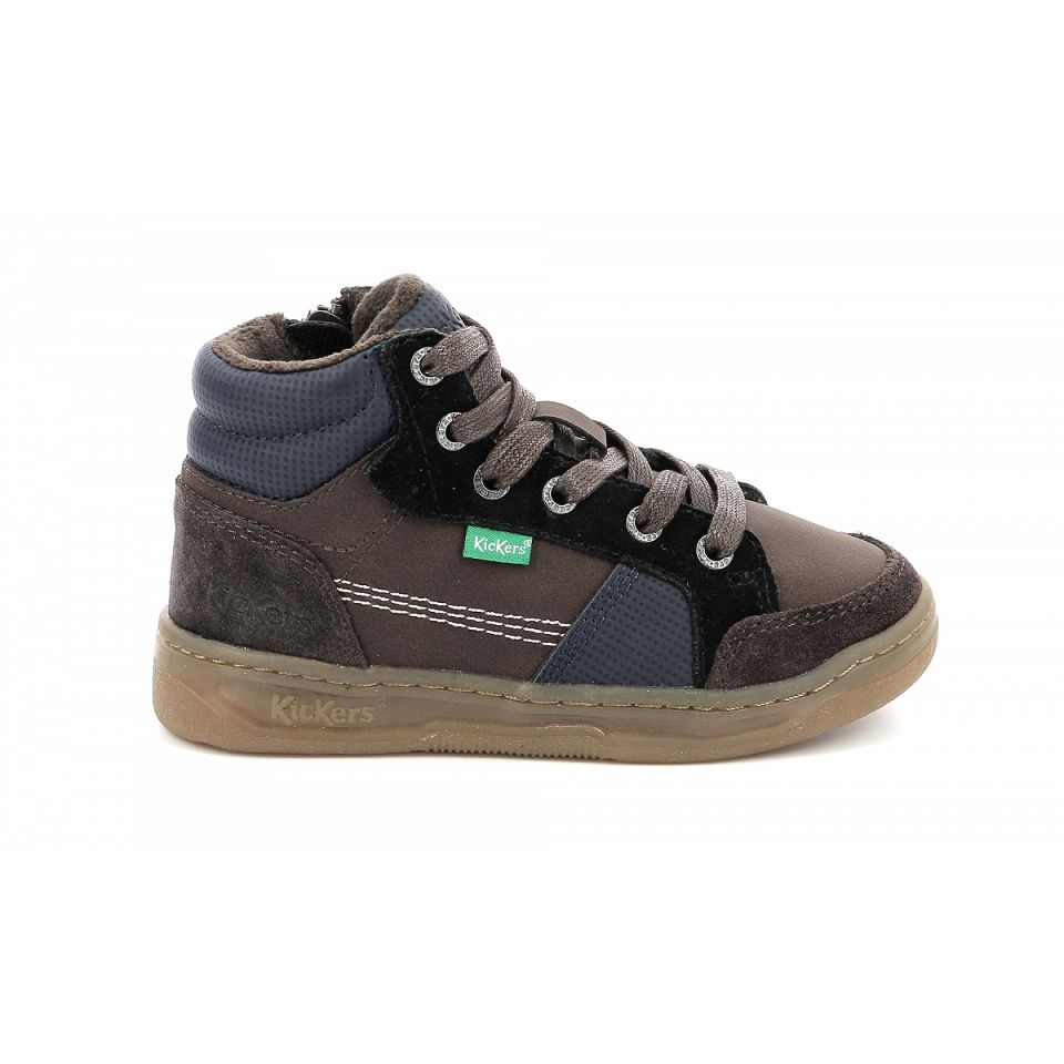 Kickers Kickosta Sneakers Pojke Mörkbruna Marinblå | 49523-TAOY