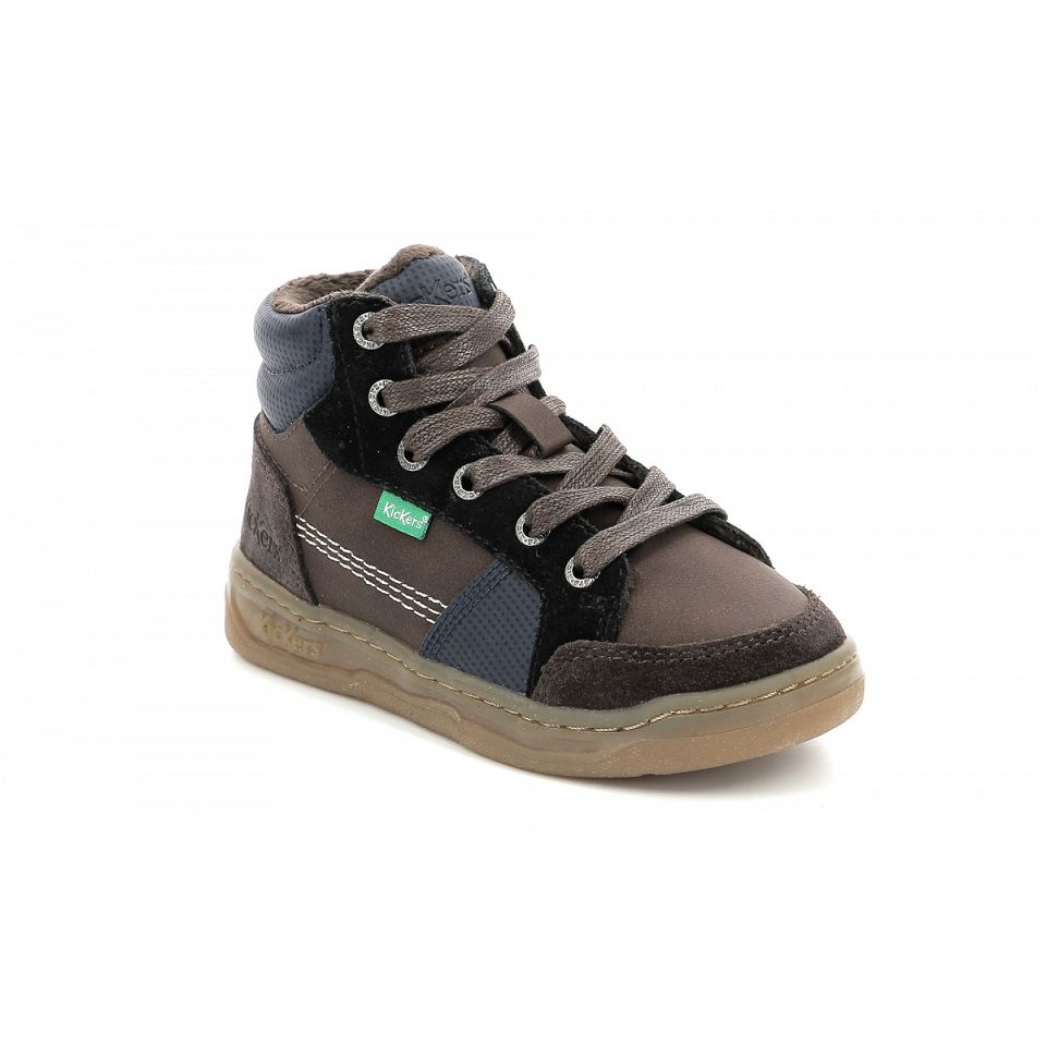 Kickers Kickosta Sneakers Pojke Mörkbruna Marinblå | 49523-TAOY