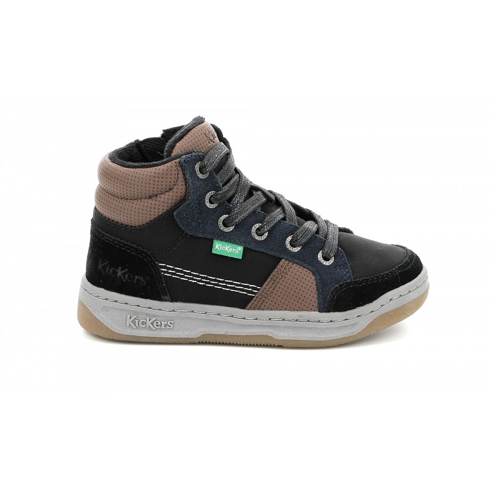Kickers Kickosta Sneakers Pojke Svarta Blå Bruna | 18093-NEBZ