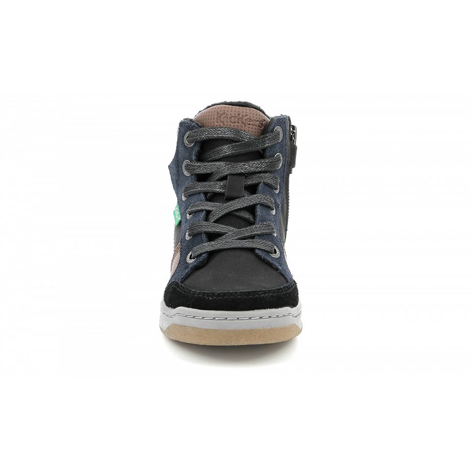 Kickers Kickosta Sneakers Pojke Svarta Blå Bruna | 18093-NEBZ