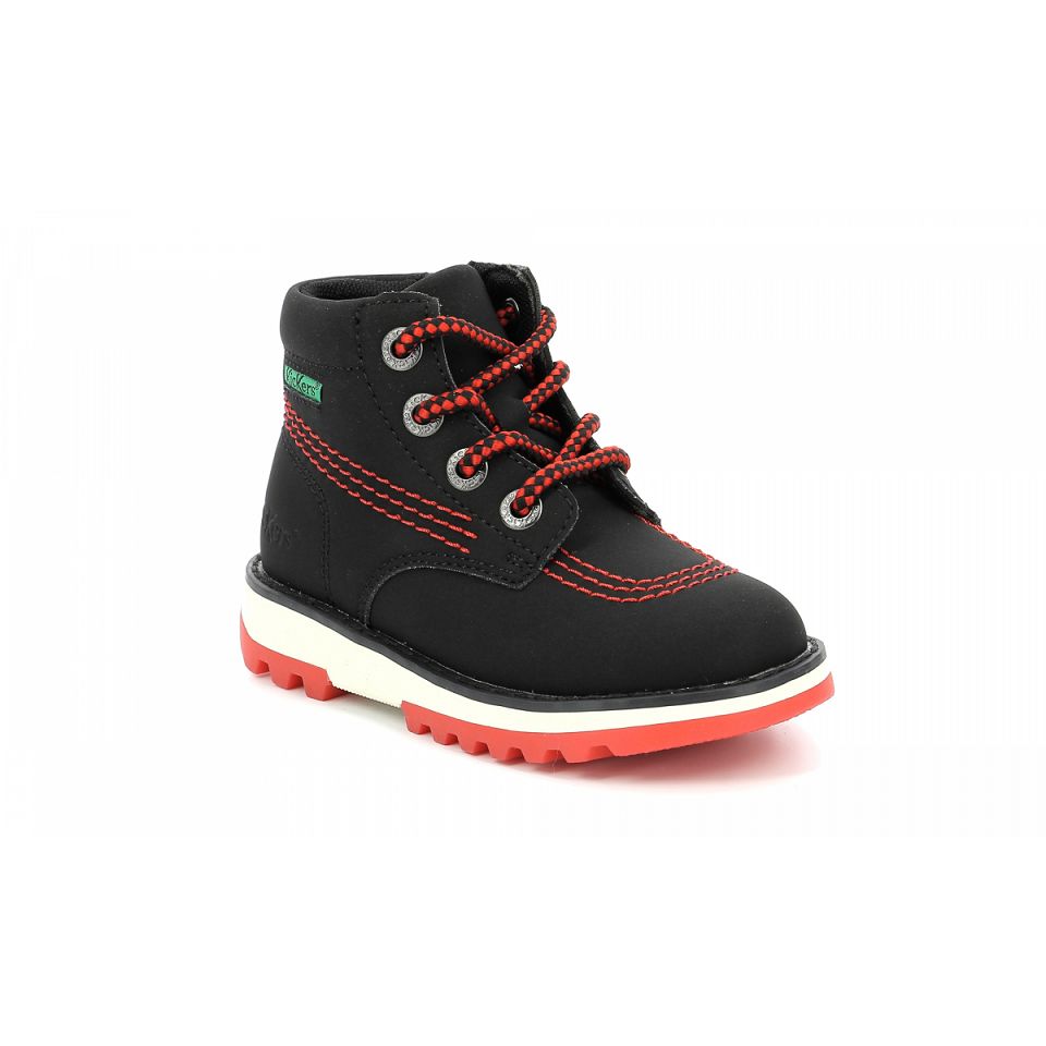 Kickers Kickrally20 Sneakers Pojke Svarta Röda | 96548-ETXP