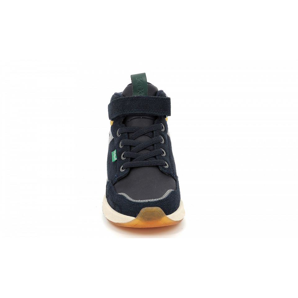 Kickers Kikafar Sneakers Pojke Marinblå Gröna | 52196-EINV