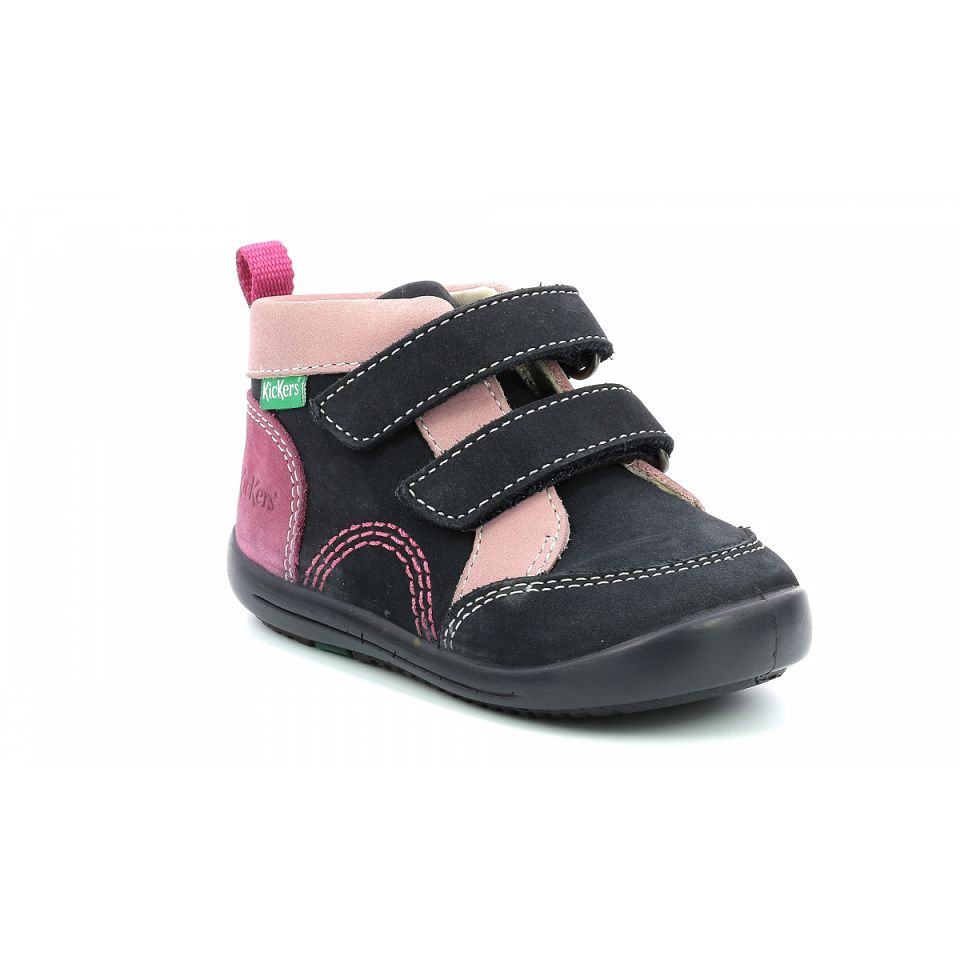Kickers Kinop Stövlar Tjej Marinblå Rosa | 98147-YURQ