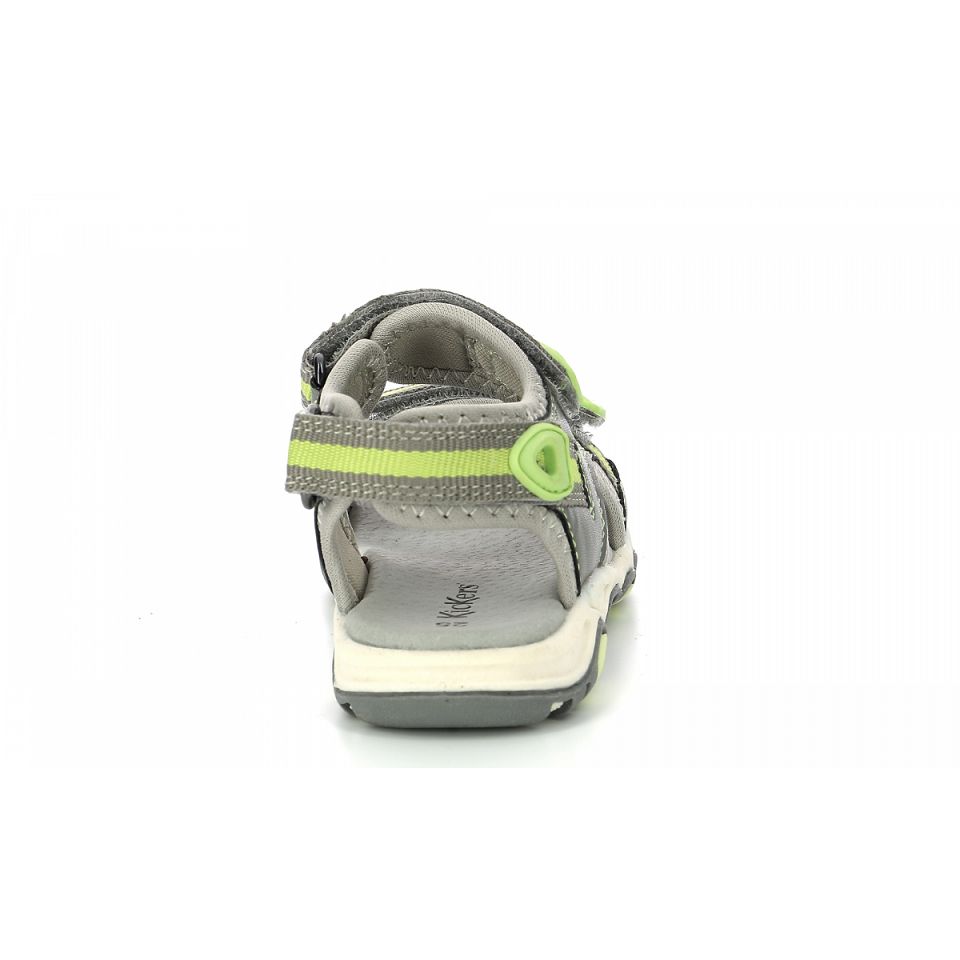 Kickers Kiwi Sandaler Pojke Grå Gröna | 72896-JCOH