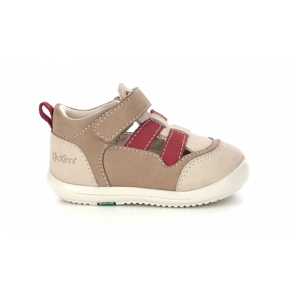 Kickers Klony Sandaler Tjej Beige Röda | 70412-FSWM