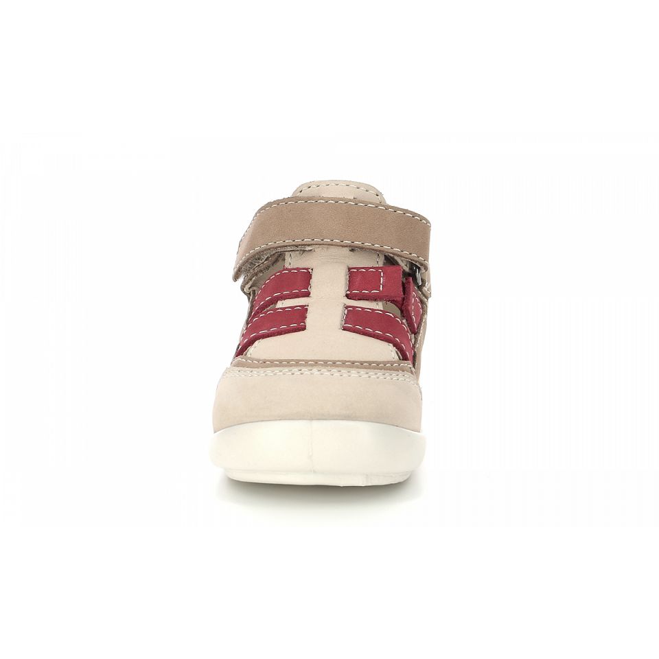 Kickers Klony Sandaler Tjej Beige Röda | 70412-FSWM