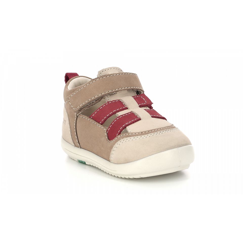 Kickers Klony Sandaler Tjej Beige Röda | 70412-FSWM