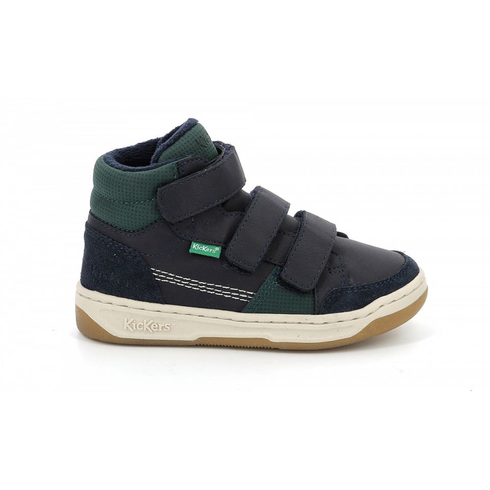 Kickers Kroisy Sneakers Pojke Marinblå Gröna | 46189-TKGE