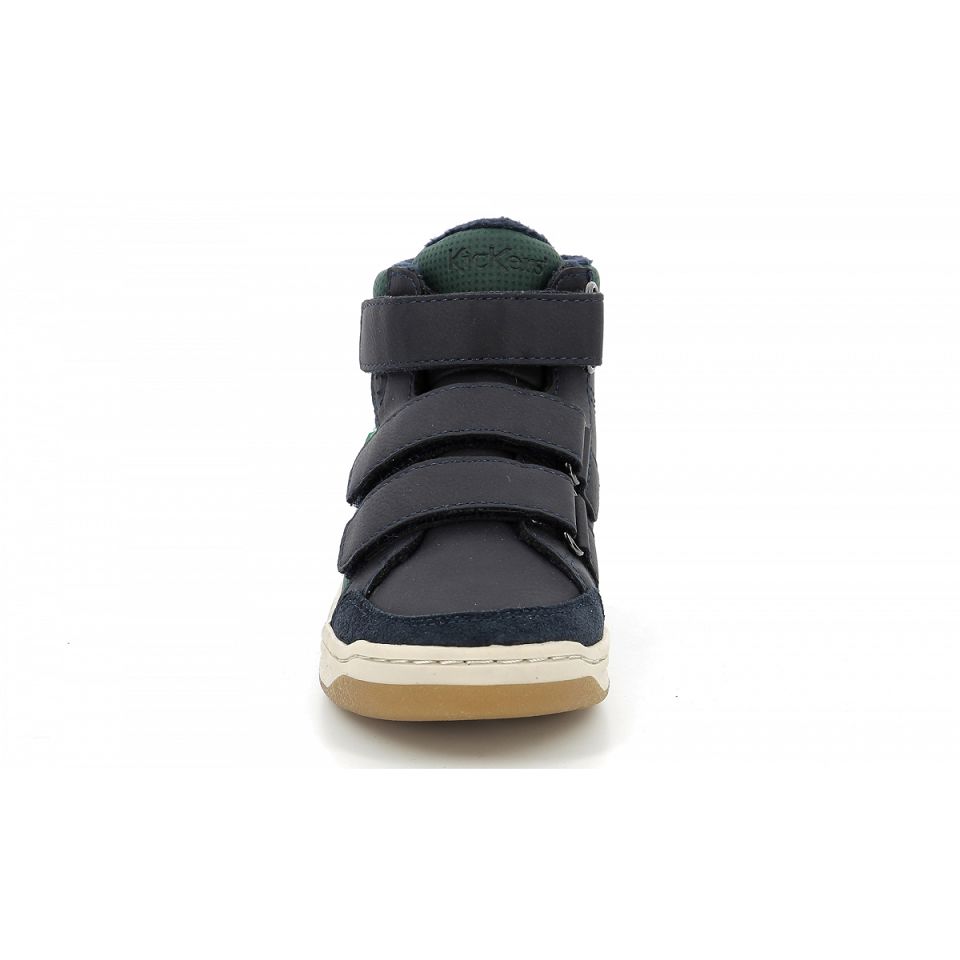 Kickers Kroisy Sneakers Pojke Marinblå Gröna | 46189-TKGE