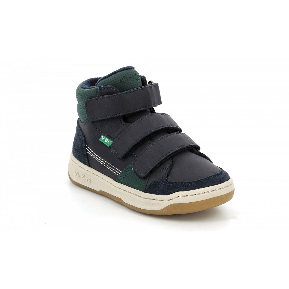 Kickers Kroisy Sneakers Pojke Marinblå Gröna | 46189-TKGE