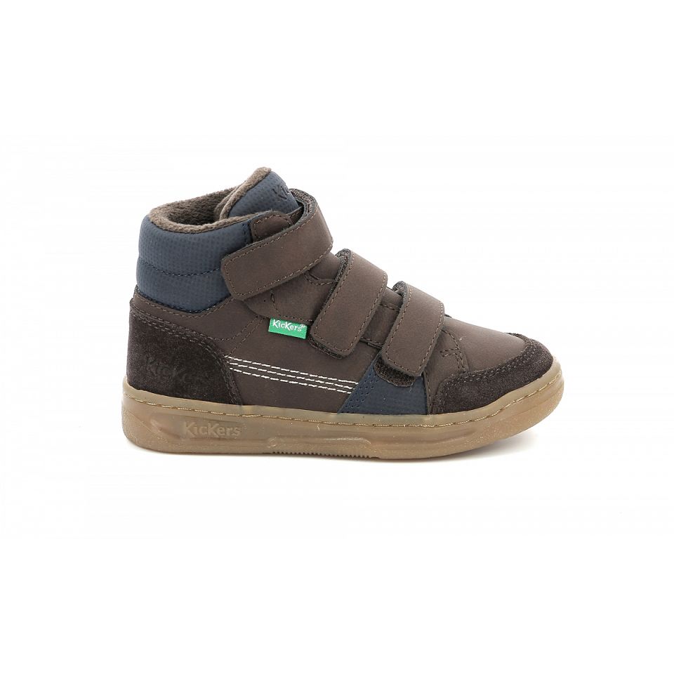 Kickers Kroisy Sneakers Pojke Mörkbruna Marinblå | 50632-OGEC