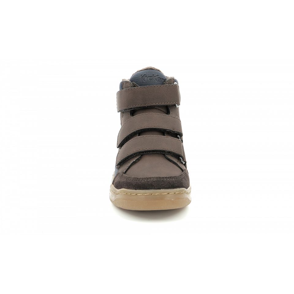 Kickers Kroisy Sneakers Pojke Mörkbruna Marinblå | 50632-OGEC